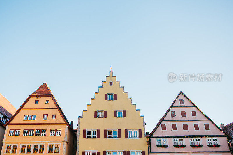 德国Rothenburg ob der Tauber传统房屋。欧洲建筑。建筑。